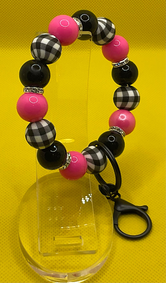 Checkered mini wristlet