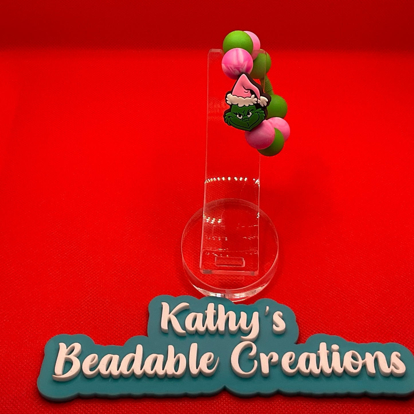 Pink Grinch || Cup Charm