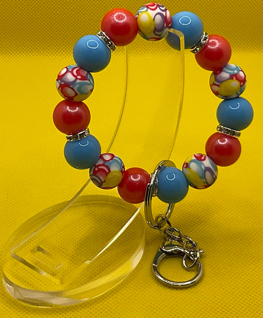 Red/blue mini wristlet